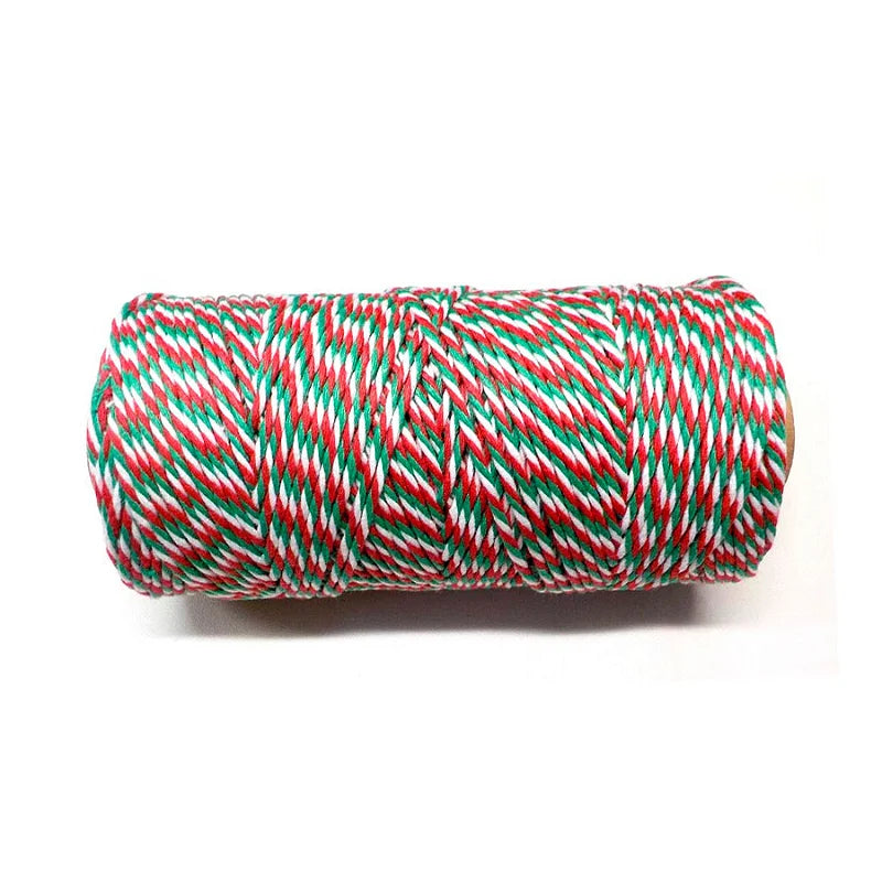 Rollo de hilo de cuerda tricolor navideño/ 100m