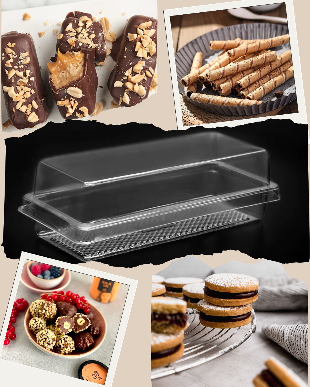 Envase PET Transparente Rectangular 16x6x5cm