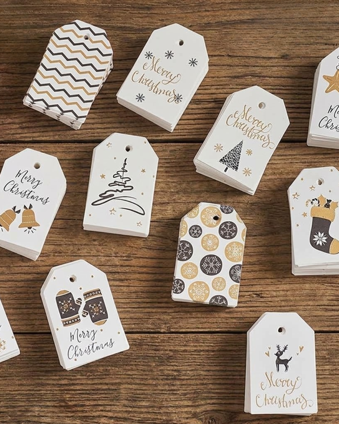 Etiquetas con Diseño Navideño/ pqt de 50pcs