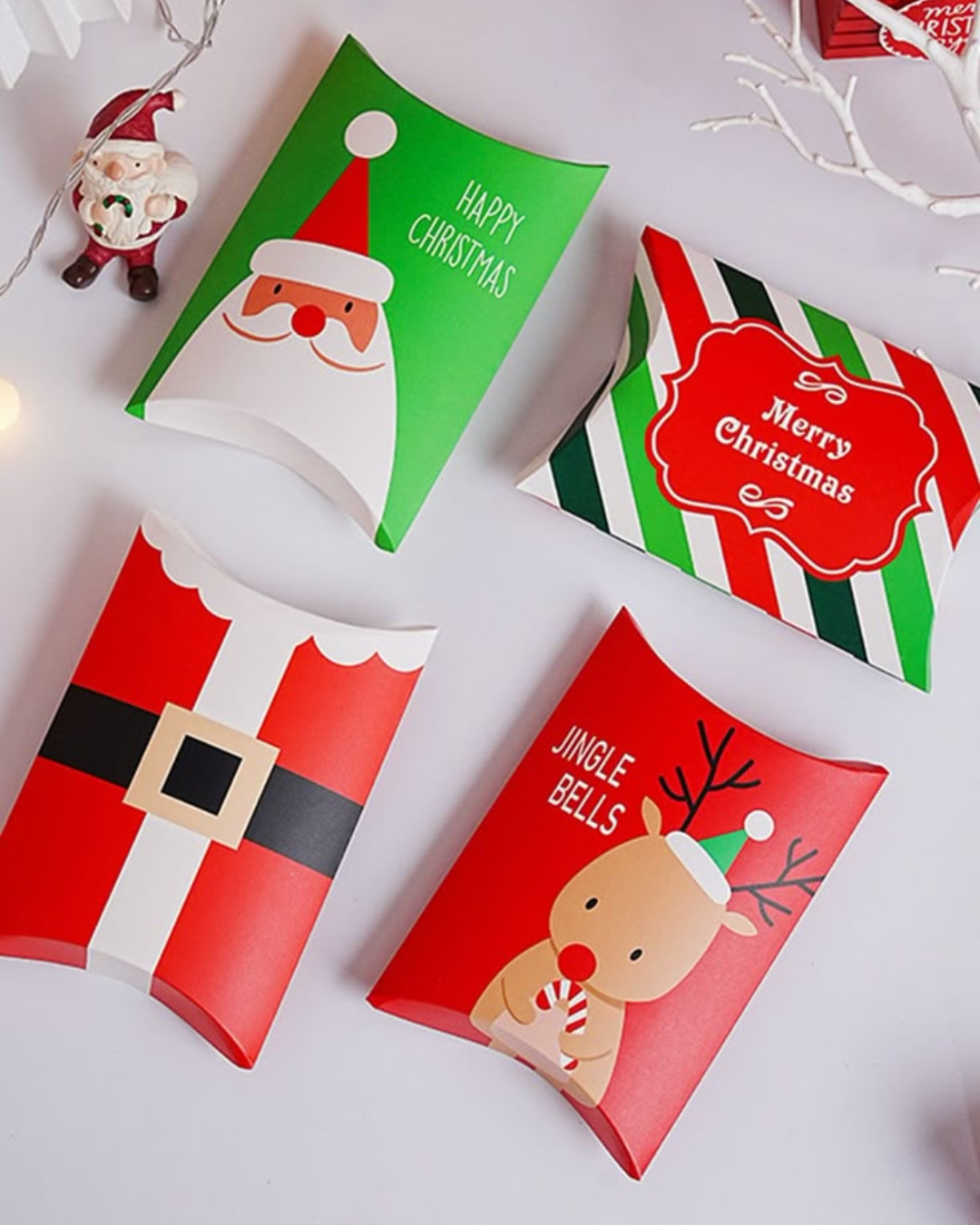 Cajitas Navideñas En Forma De Almohadilla