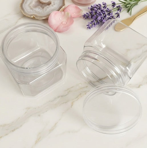 Frascos plasticos en formas cuadrada 6x5.5x5.5cm