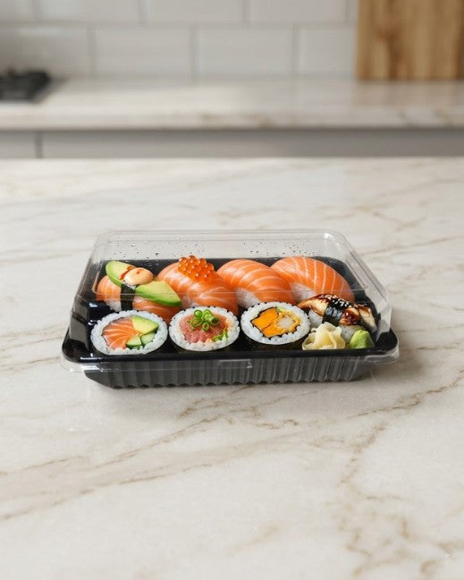 Envase PET Negro Desechable 21x13x6.5cm