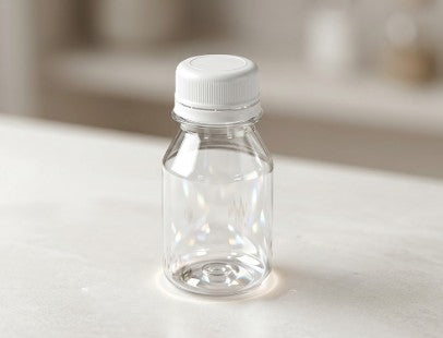 Botella Plástica Redonda con tapa Blanca 2oz