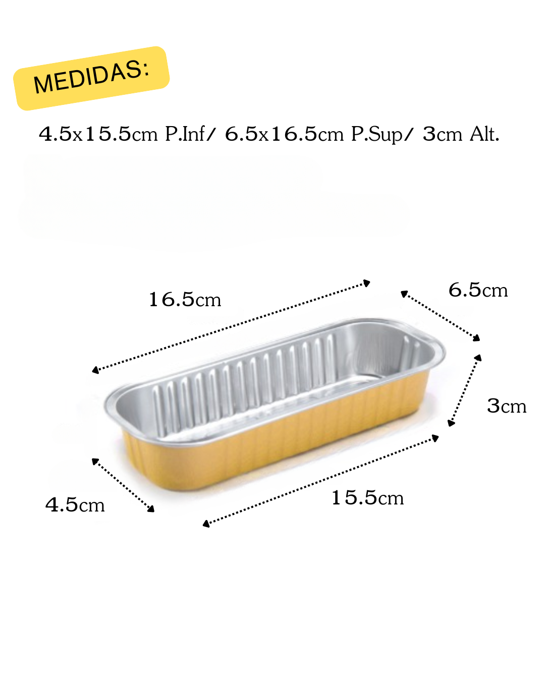 Bandeja de Aluminio Dorado con Tapa transparente