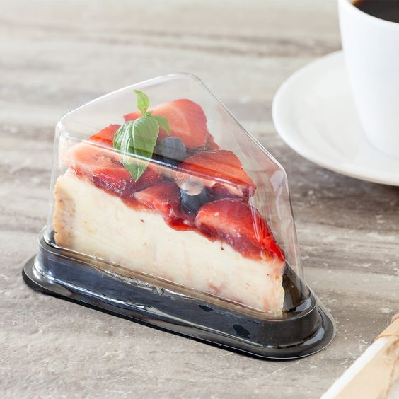 Caja de embalaje transparente para rebanada de tartas