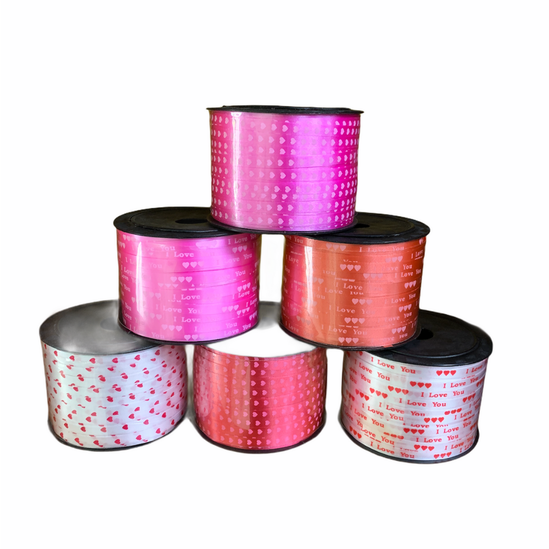 Rollo de cinta curling con diseño de amor, San Valenting de 100 yardas