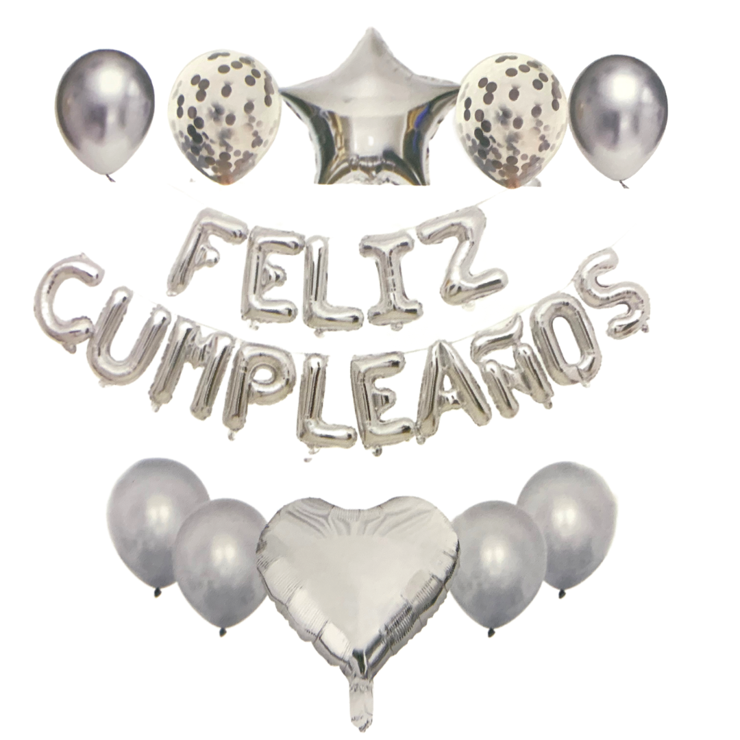 Set de Globos con palabra de Feliz Cumpleanos de 25 piezas