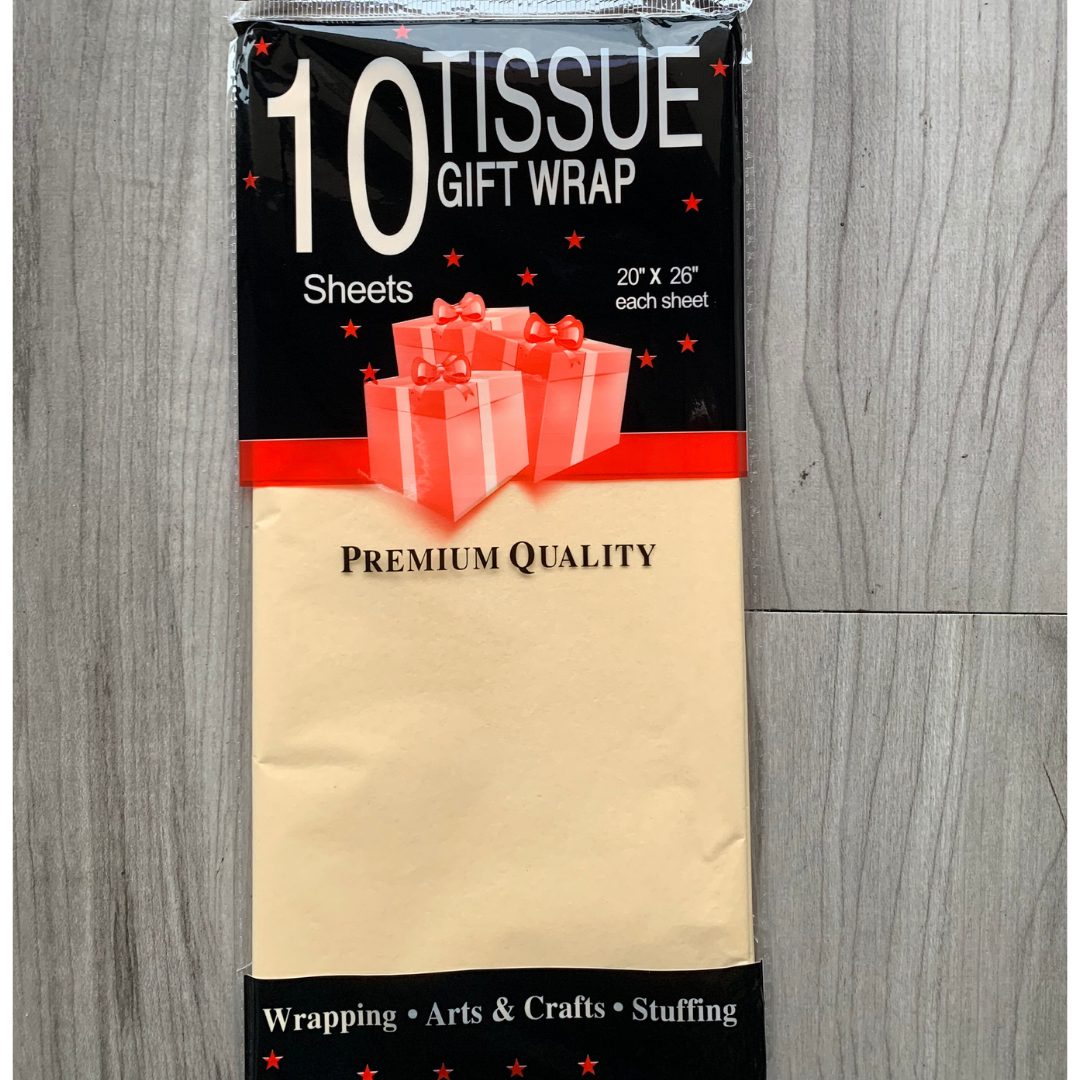 Papel tisú tissue para envolver regalos - colores liso mate - Paquete de 10 hojas