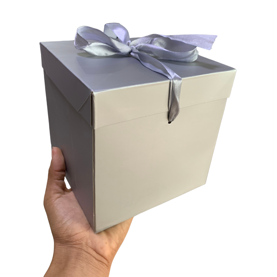 Caja de cartoncillo armable cuadrada armable con lazo (XS, S, M, L, XL)