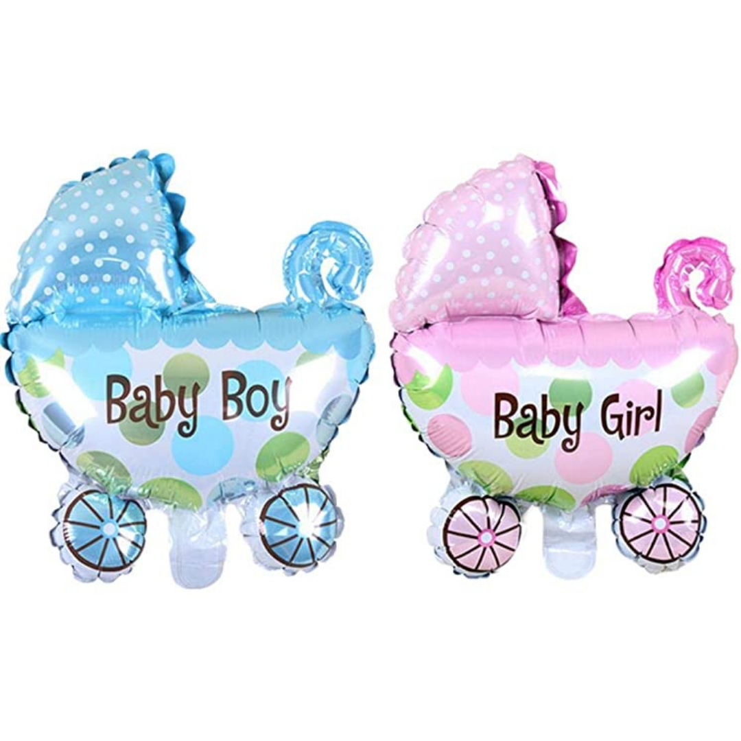 Globo de helio o de aire Carrito de bebe. Baby Girl o Baby Boy. Baby Shower
