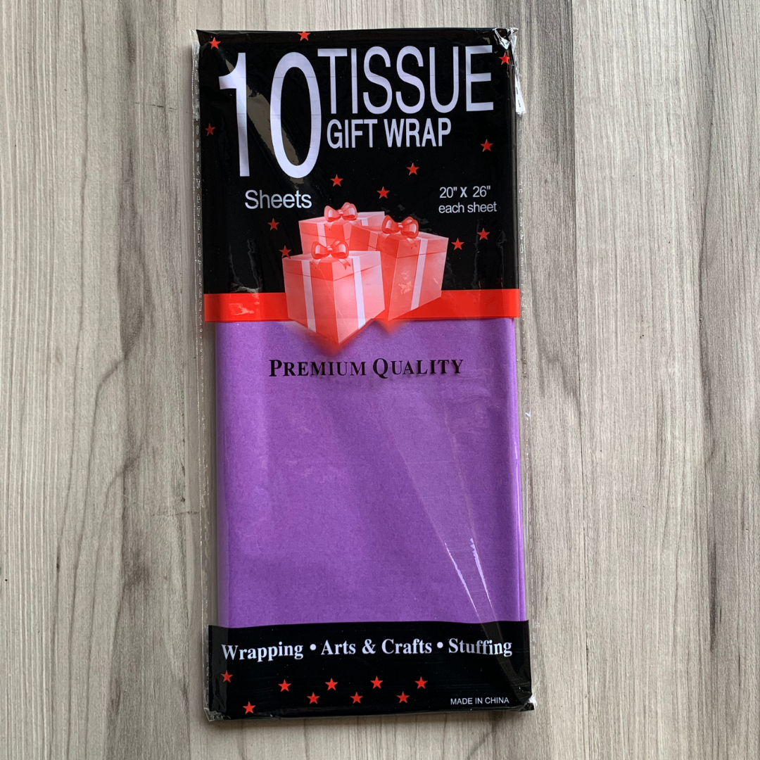 Papel tisú tissue para envolver regalos - colores liso mate - Paquete de 10 hojas