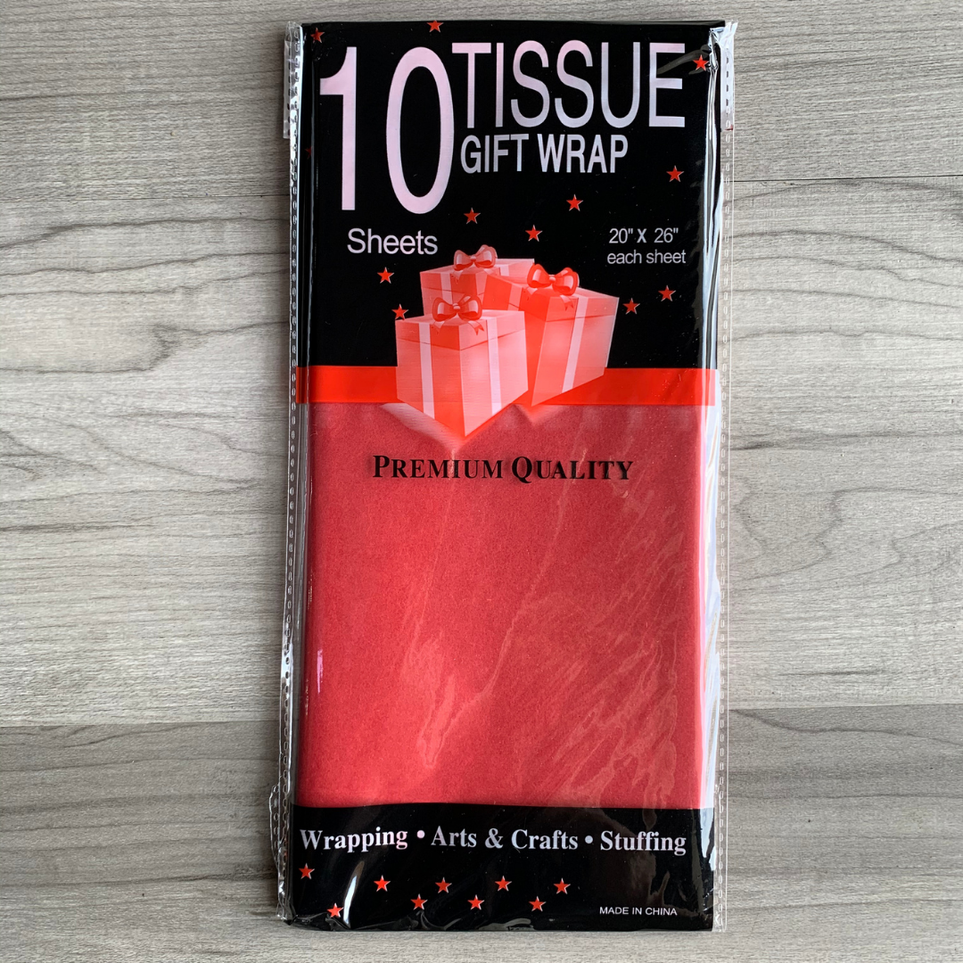 Papel tisú tissue para envolver regalos - colores liso mate - Paquete de 10 hojas