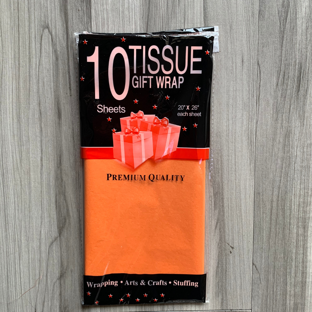 Papel tisú tissue para envolver regalos - colores liso mate - Paquete de 10 hojas