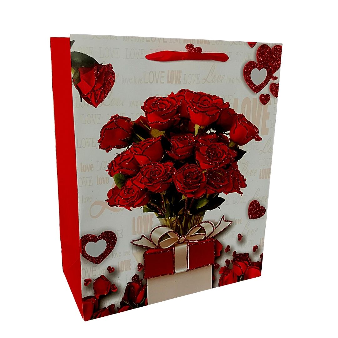 Bolsa para regalo para San Valentin y Dia de la madre 26 x 32 x 12 cm