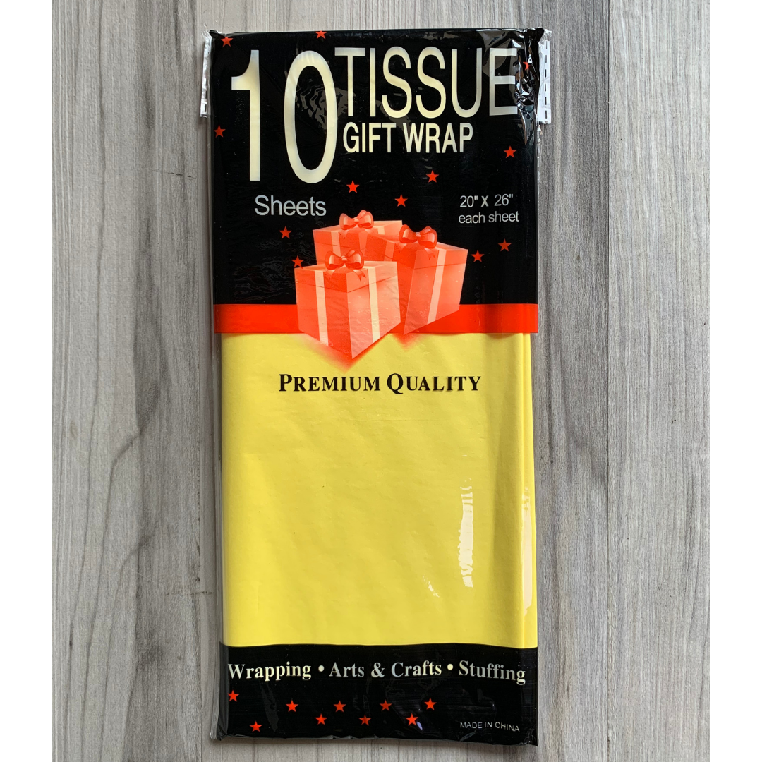 Papel tisú tissue para envolver regalos - colores liso mate - Paquete de 10 hojas