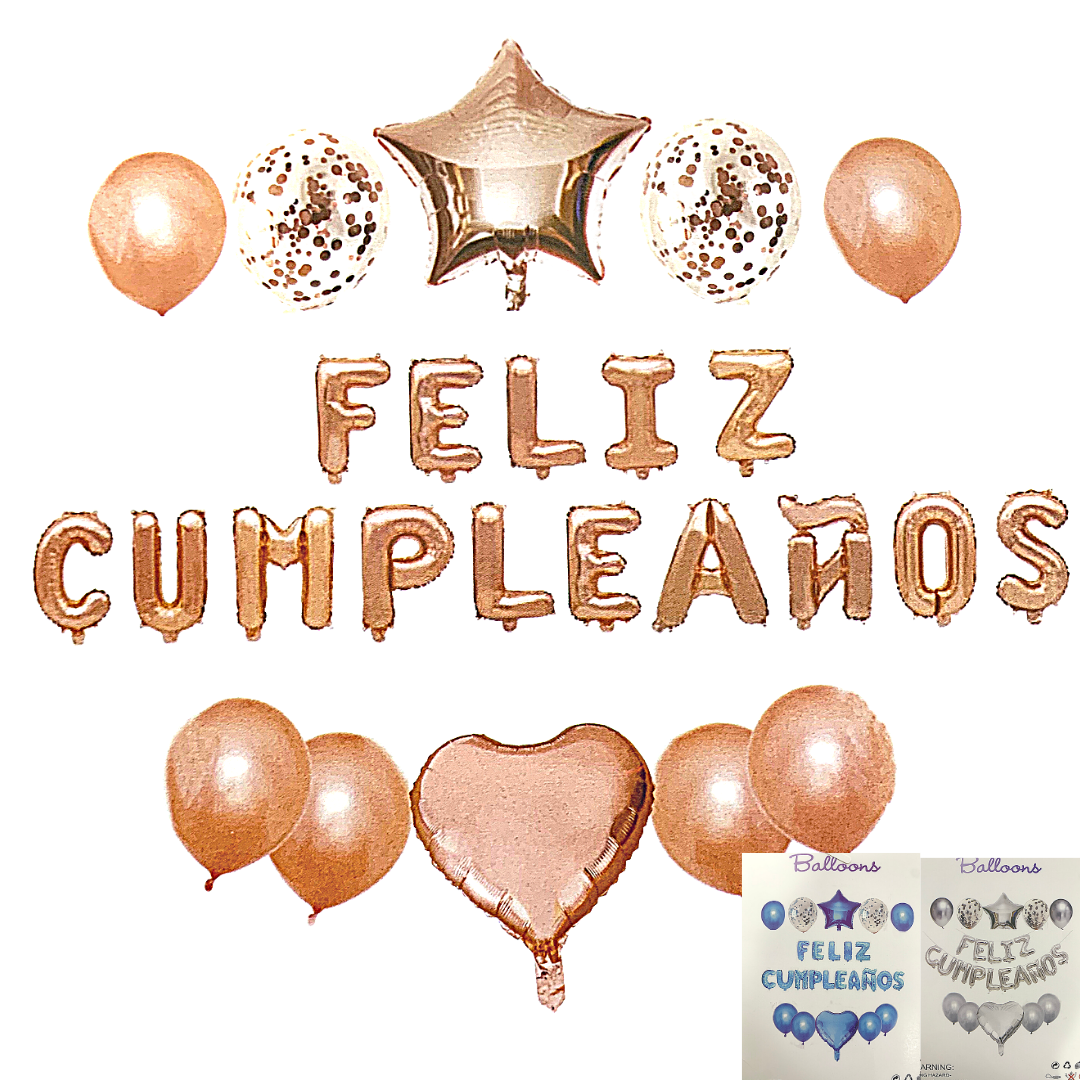 Set de Globos con palabra de Feliz Cumpleanos de 25 piezas
