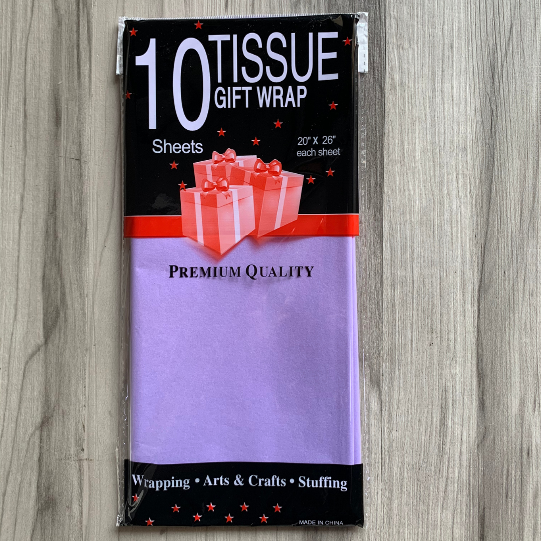 Papel tisú tissue para envolver regalos - colores liso mate - Paquete de 10 hojas