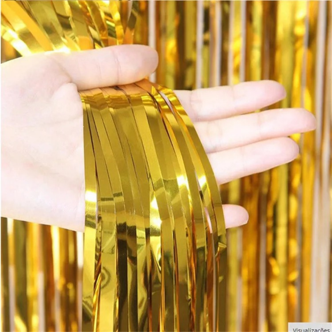 Cortina de flecos en variación en tonalidad en METALICO para decoración de 1M x 2M
