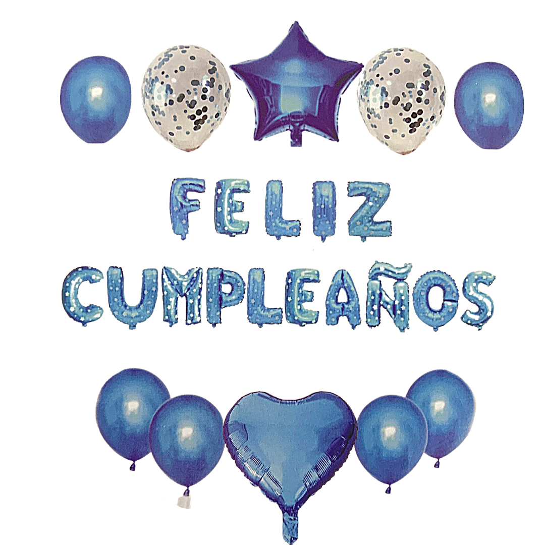 Set de Globos con palabra de Feliz Cumpleanos de 25 piezas