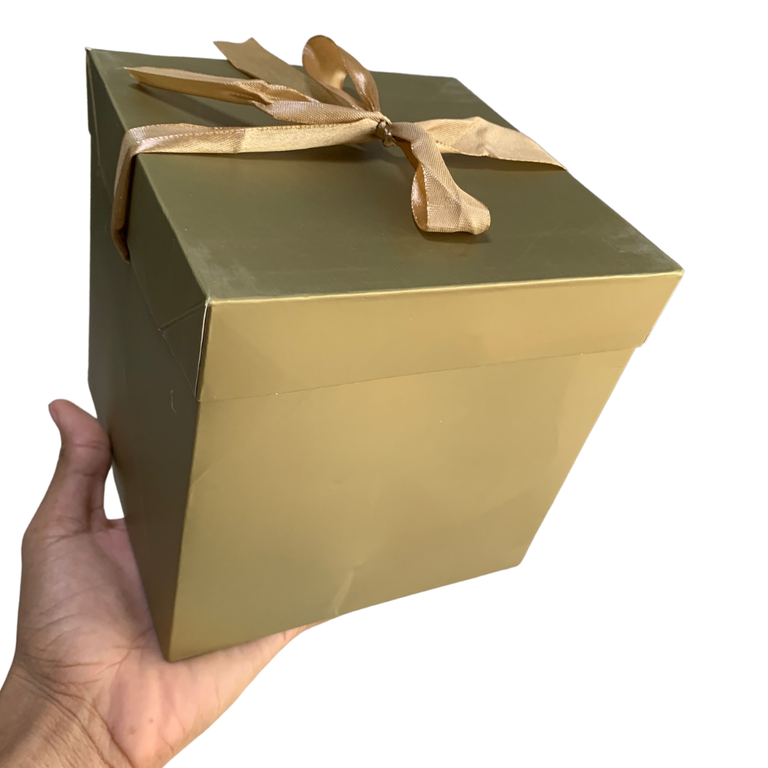 Caja de cartoncillo armable cuadrada armable con lazo (XS, S, M, L, XL)