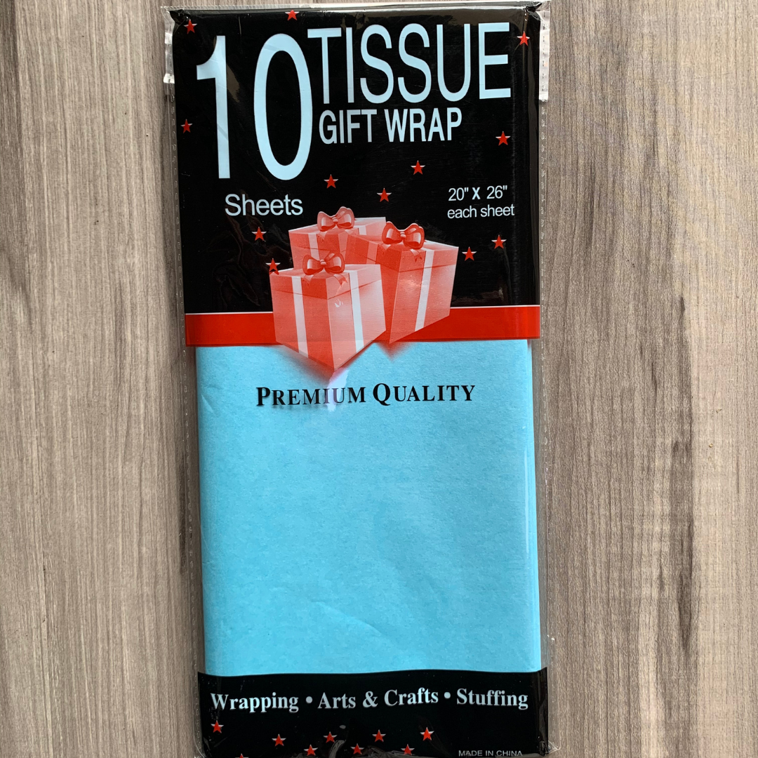 Papel tisú tissue para envolver regalos - colores liso mate - Paquete de 10 hojas