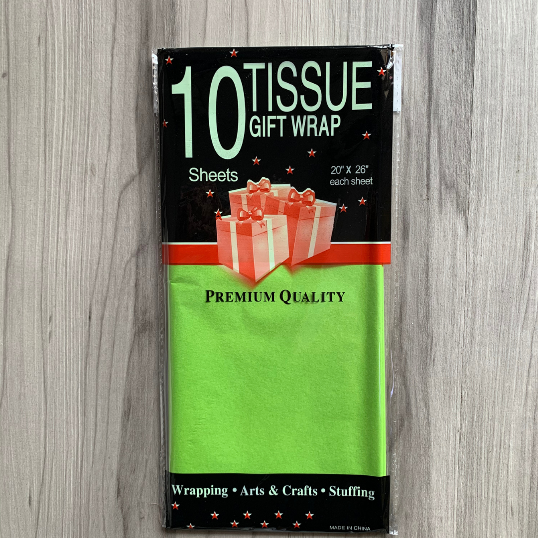 Papel tisú tissue para envolver regalos - colores liso mate - Paquete de 10 hojas