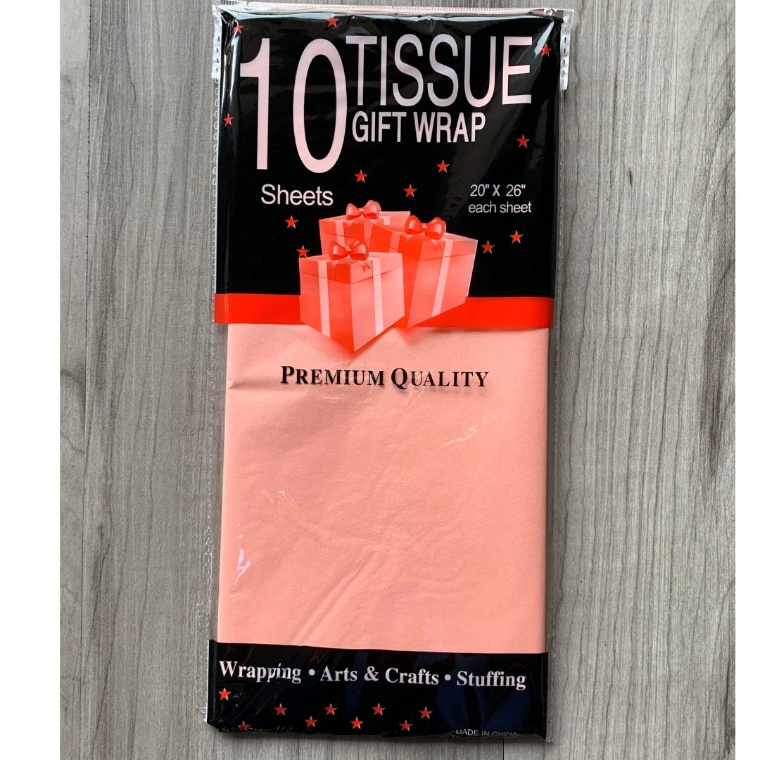 Papel tisú tissue para envolver regalos - colores liso mate - Paquete de 10 hojas