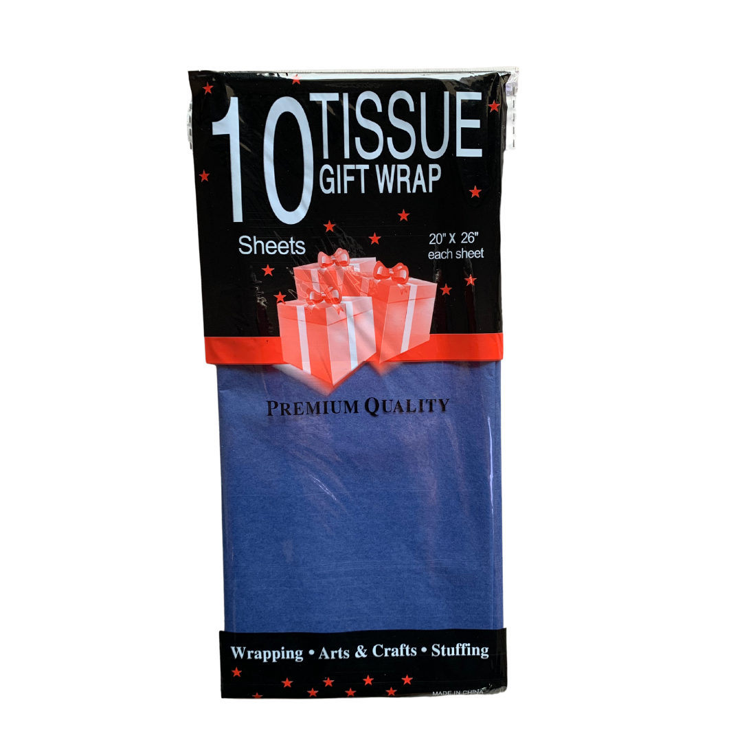 Papel tisú tissue para envolver regalos - colores liso mate - Paquete de 10 hojas