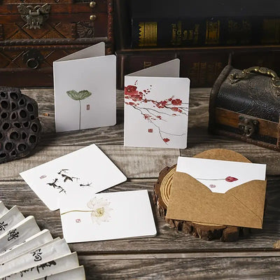 Tarjetas con Diseño de Pintura Tradicional