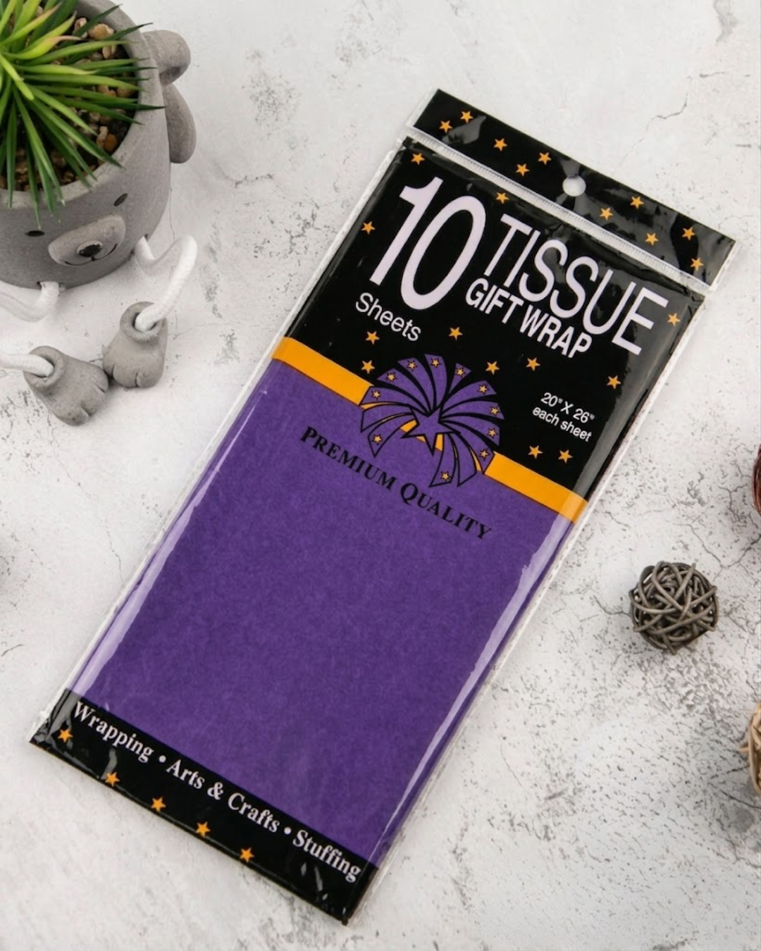 Papel Tissue para Envolver Regalos - Colores Liso Mate - Paquete de 10 Hojas
