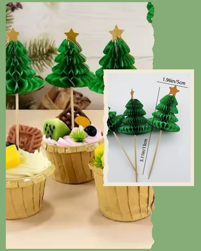 Topper para Cupcakes con Forma de Pino (10pcs)