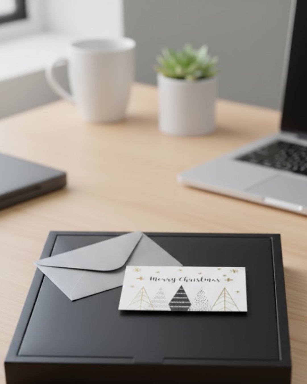 Tarjetas de regalo con diseño navideño y sobre