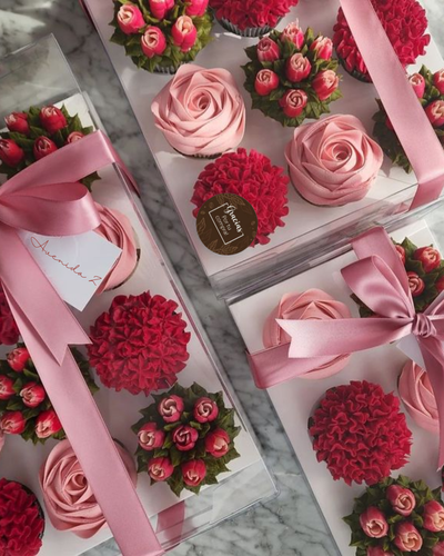 Caja de Acetato con Base para 12 Cupcakes