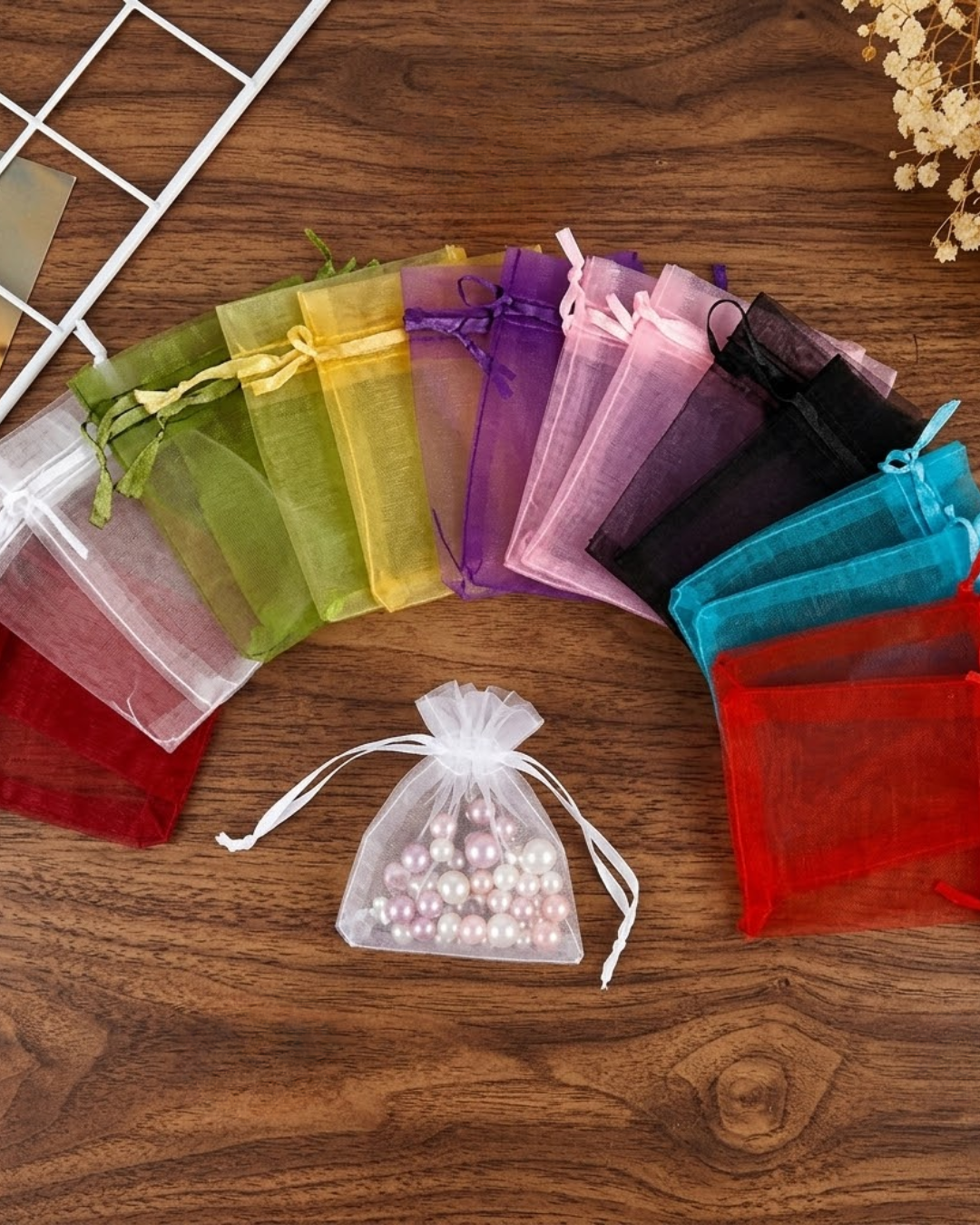 Bolsas de Organza para Dulces, Joyas, Regalo, Recordatorio (10 Piezas)