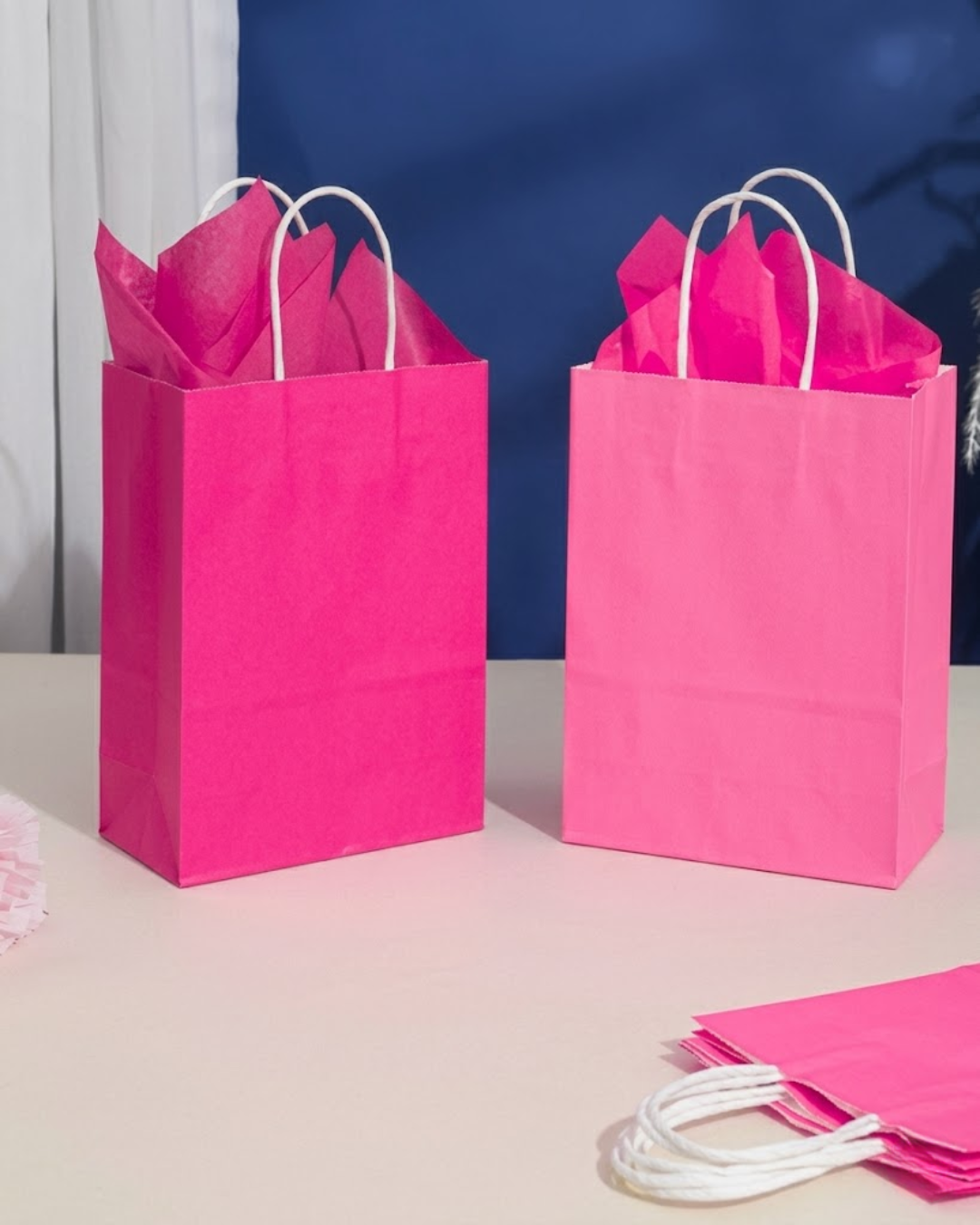 Bolsa de Papel Unicolor con Asa Rizada