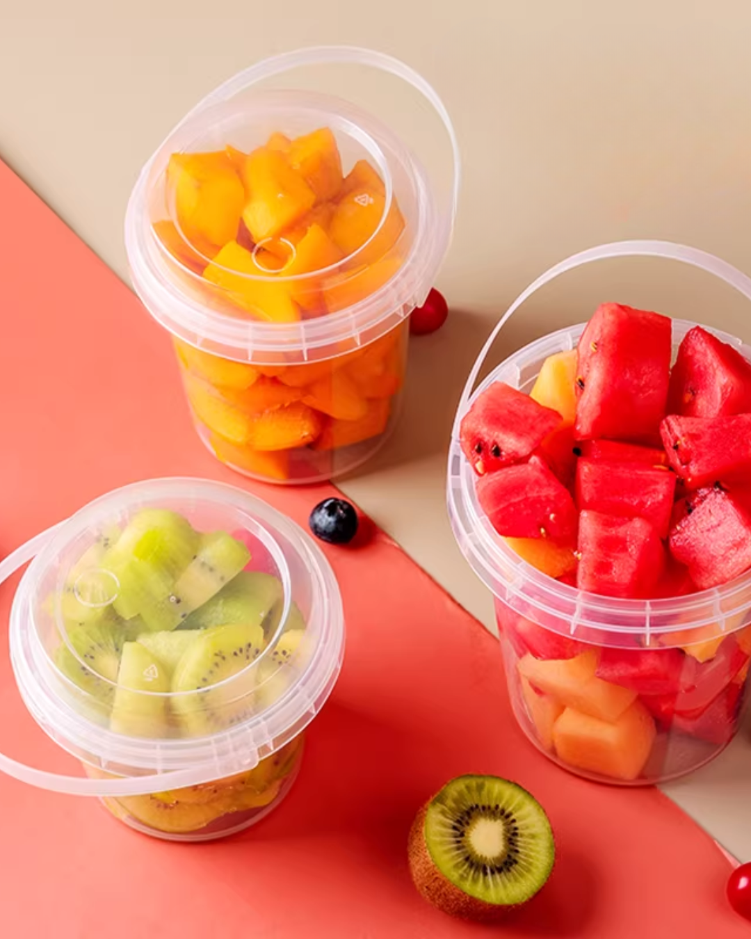 Cubos plástico con material PP de grado alimenticio