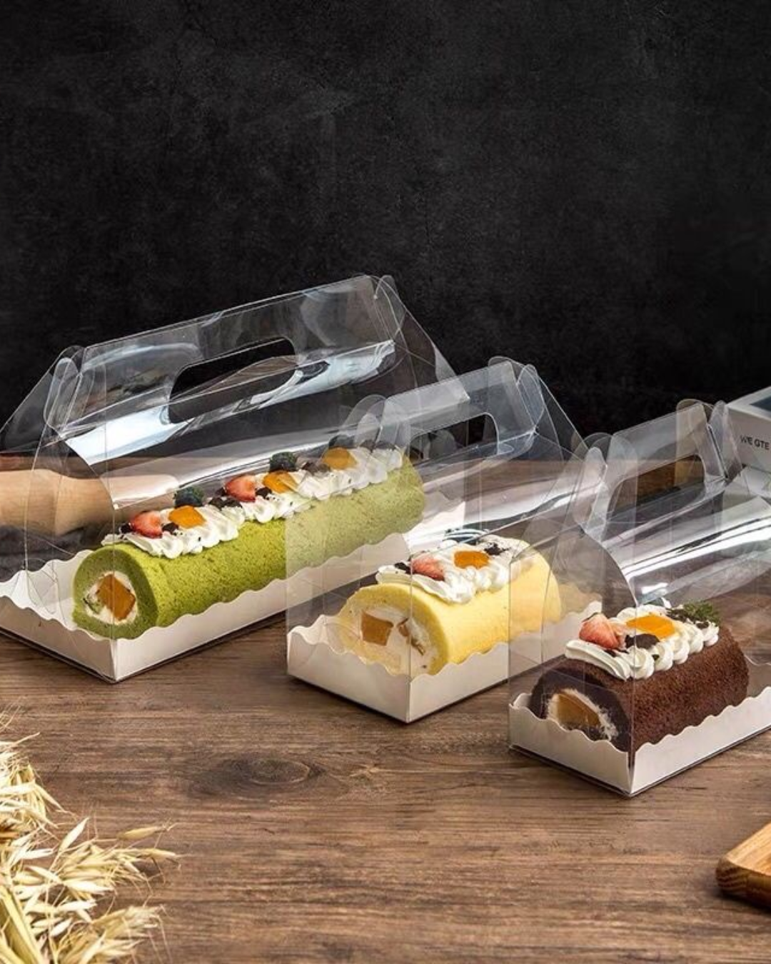 Cajas transparente para transportar postres