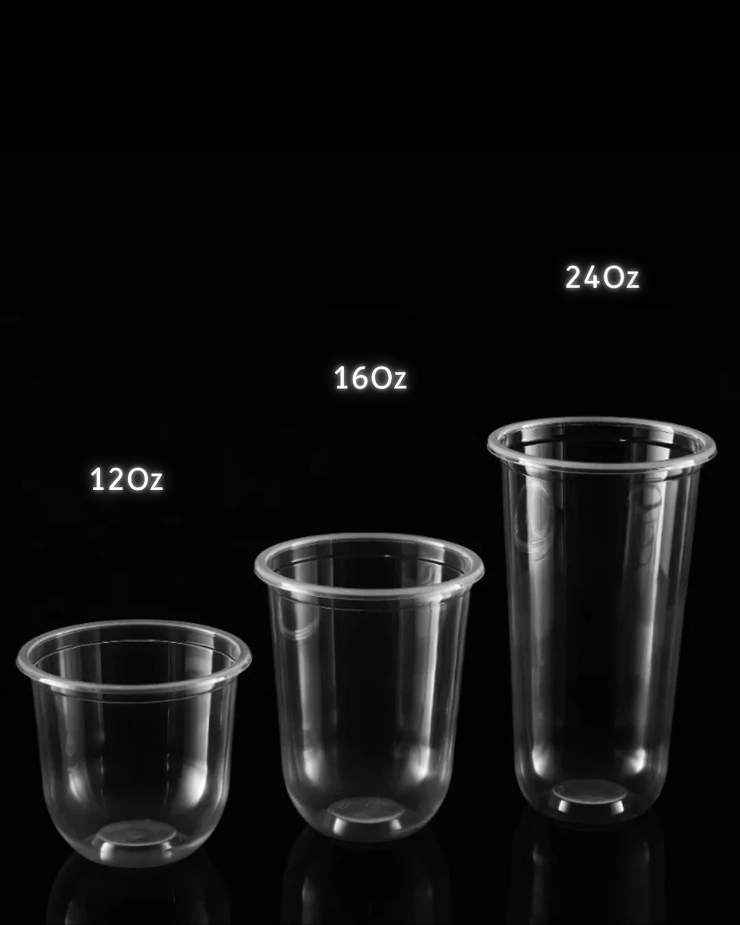 Vasos y Tapas PET de Plástico en Forma U