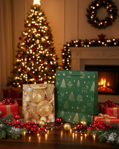 Bolsas de regalo con diseño navideño
