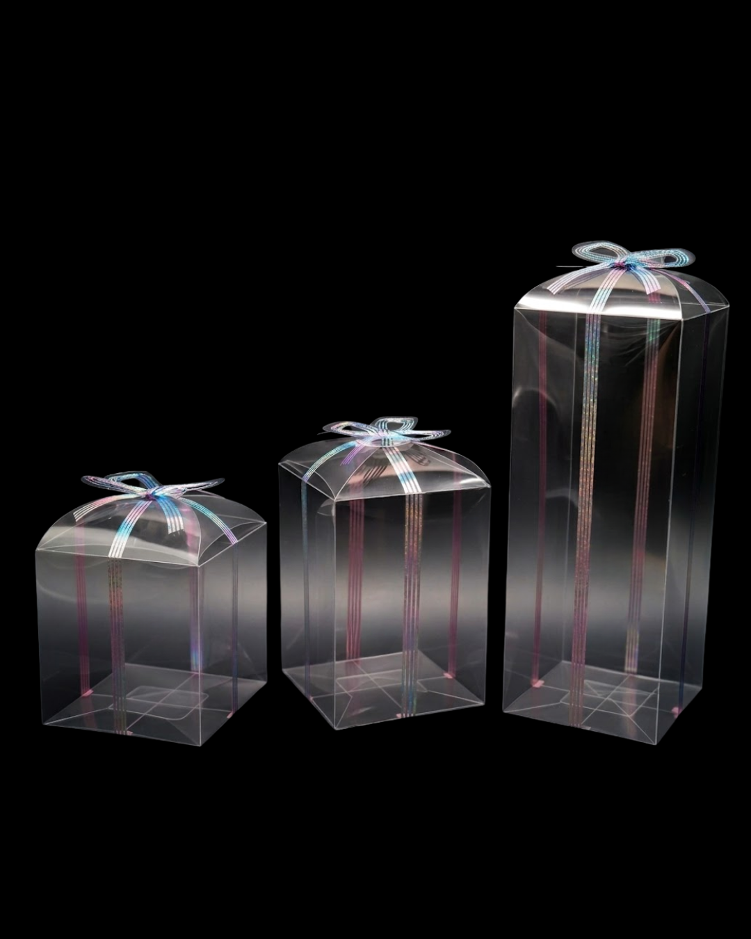 Cajas de Acetato Transparente con Lazo