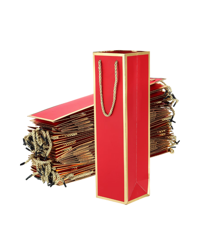 Bolsa Elegante de Material Duro con Asa de Cordón para Botella de Vino