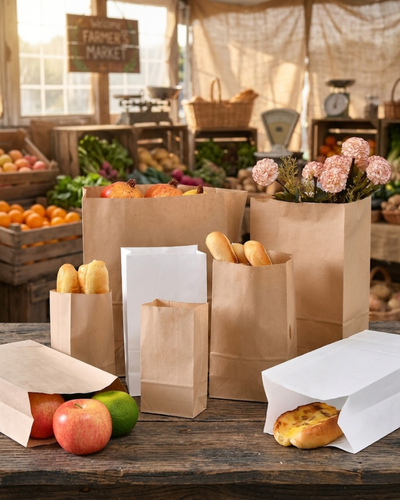 Bolsa de Papel Manila Biodegradable de Grado Alimenticio.