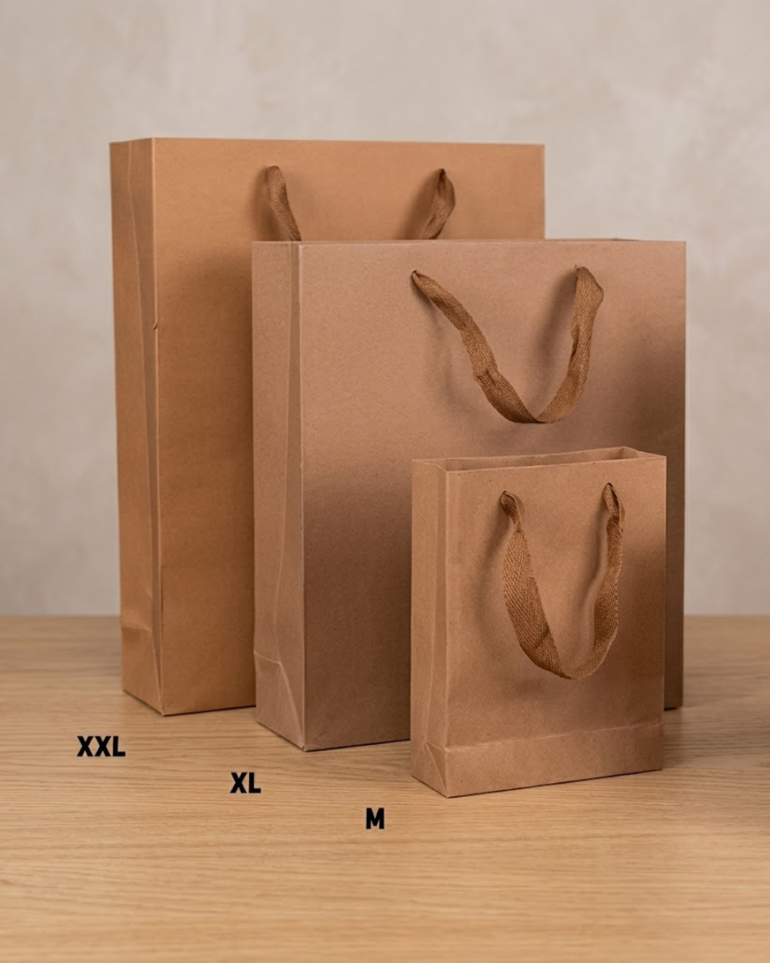 Bolsa de Papel Kraft con Asas de Cordón