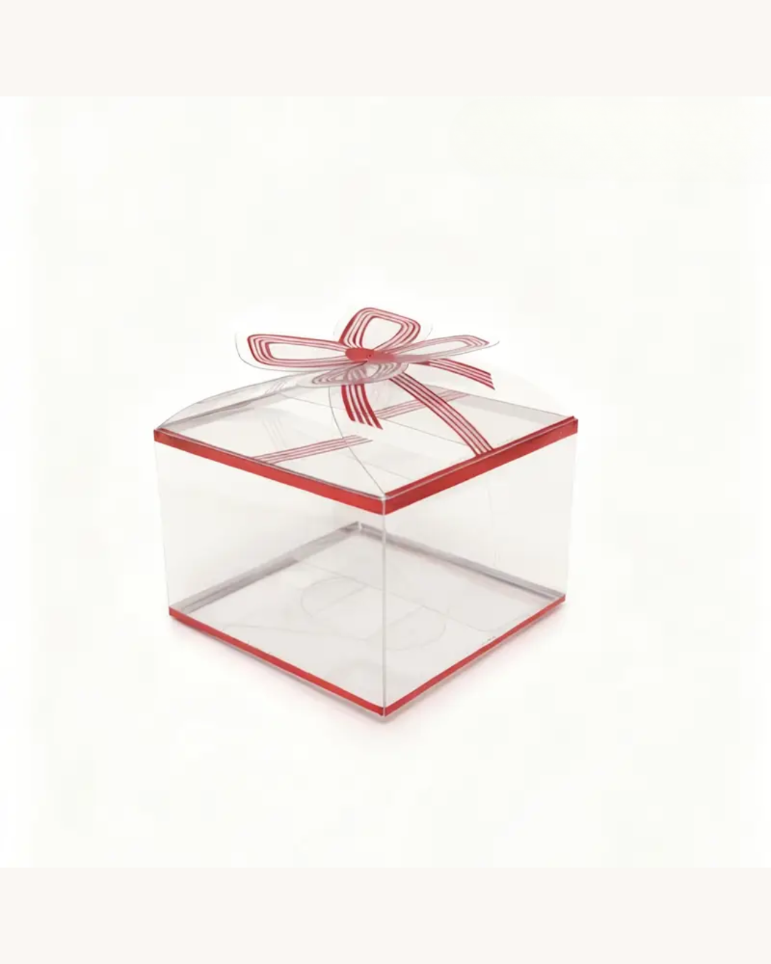 Cajas de Acetato Transparente con Lazo de Color Tornasol 8x8x5cm