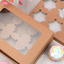 Caja de papel cartulina kraft para cupcake con ventanilla