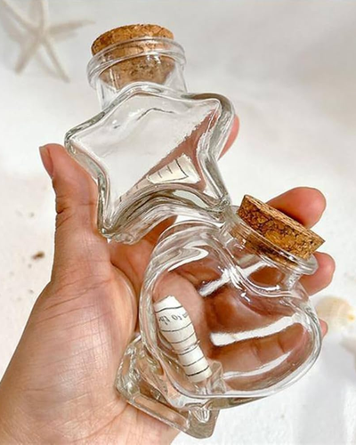 Frasco vacíos de cristal con tapa de corcho