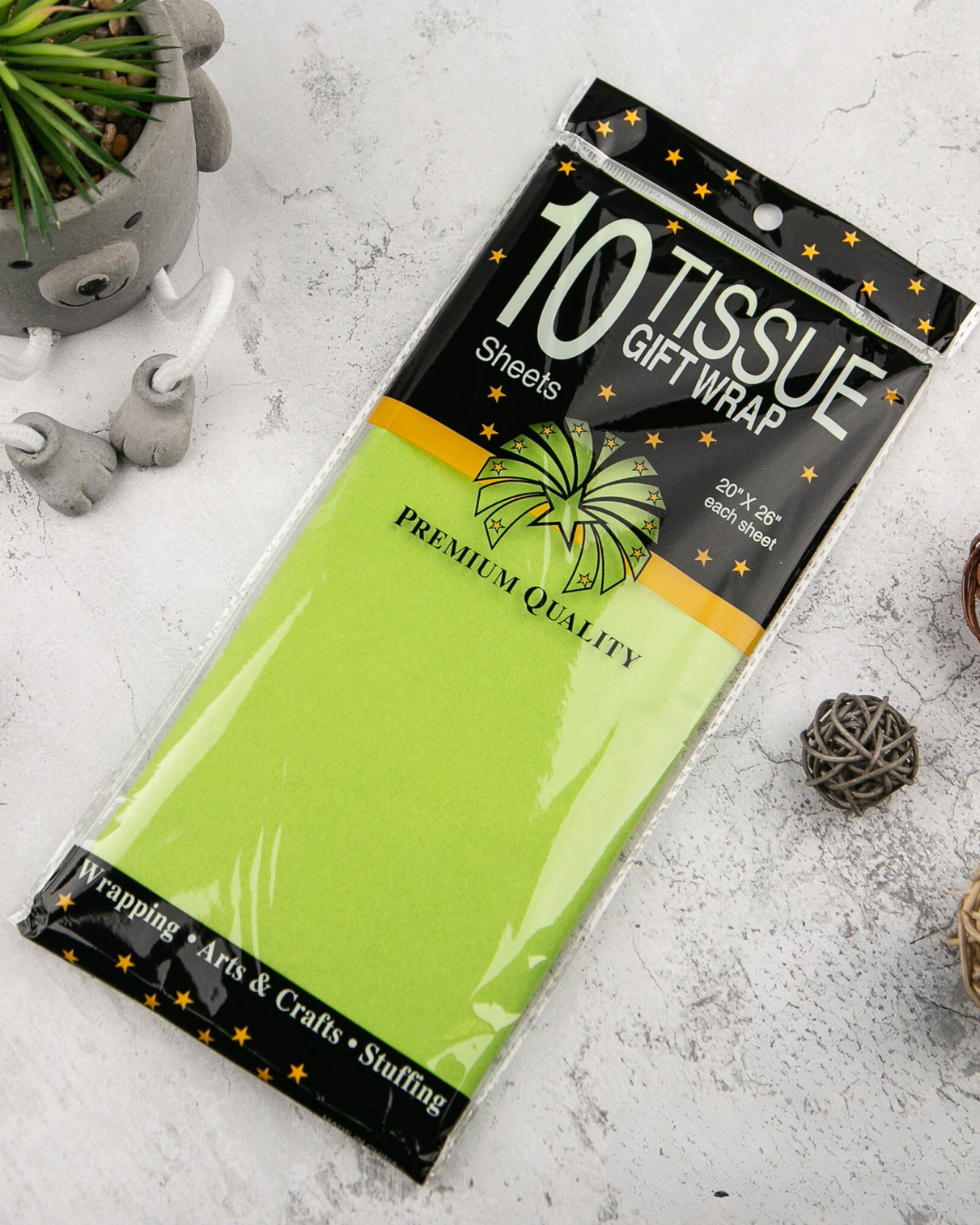 Papel Tissue para Envolver Regalos - Colores Liso Mate - Paquete de 10 Hojas