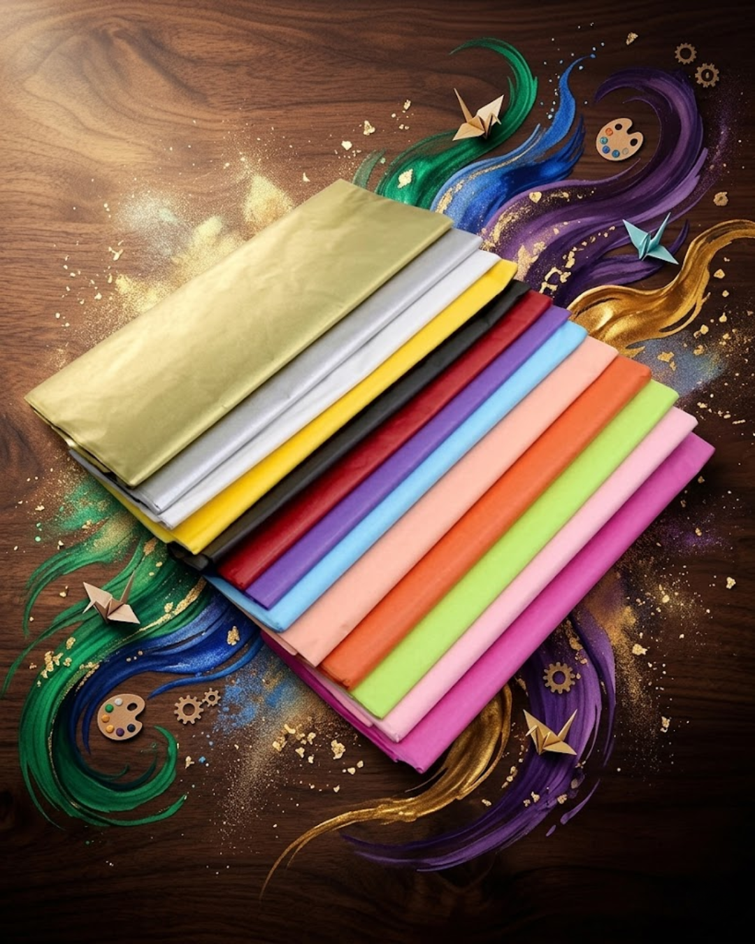 Papel Tissue para Envolver Regalos - Colores Liso Mate - Paquete de 10 Hojas