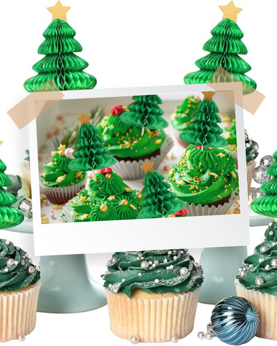 Topper para cupcakes con forma de arbolito