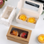 Caja de papel cartulina kraft para cupcake con ventanilla